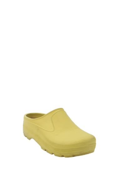 Aime Leon Dore Womens Rubber Slip On Flat Mules Shoes Yellow Size 5/5.5
