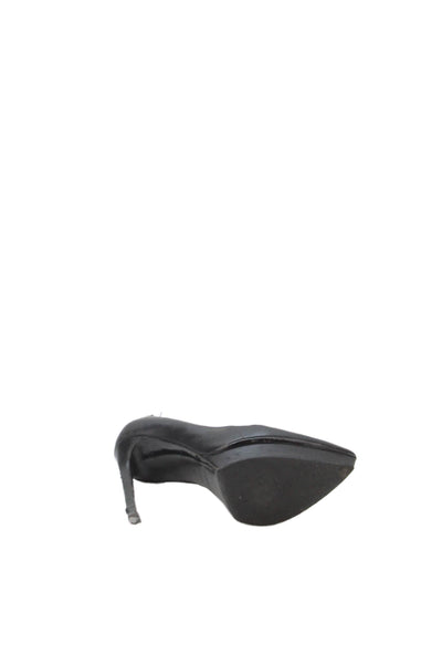 Saint Laurent Womens Leather Pointed Toe Platform Pumps Shoes Black Size 7
