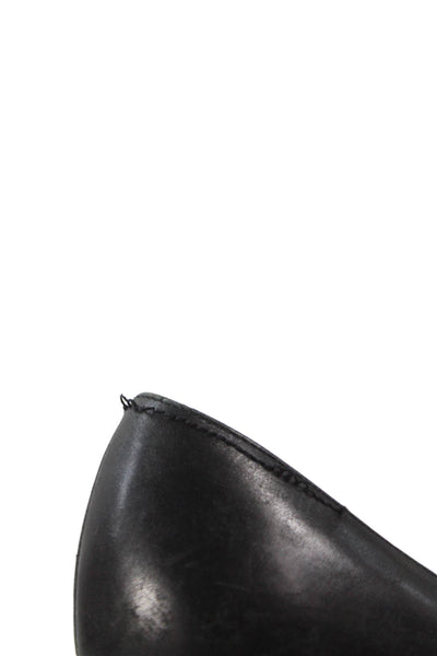 Saint Laurent Womens Leather Pointed Toe Platform Pumps Shoes Black Size 7