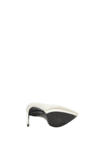 Saint Laurent Womens Leather Pointed Toe Platform Pumps Shoes White Size 6.5