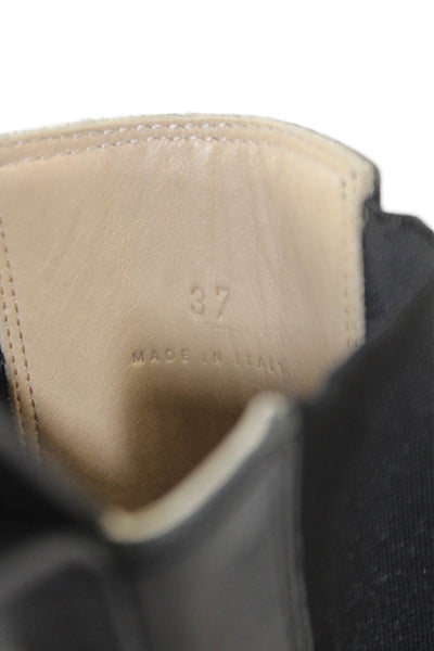 Bottega Veneta Womens Leather Color Block Platform Boots Shoes Black Yellow Sz 7