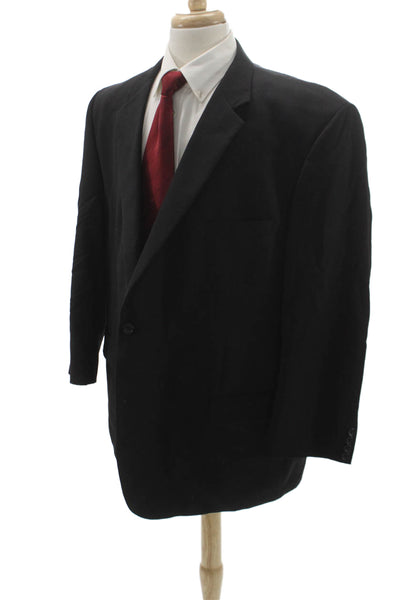 Joseph & Feiss Mens Black Suit Jacket 100% Acetate Big Tall Size 52