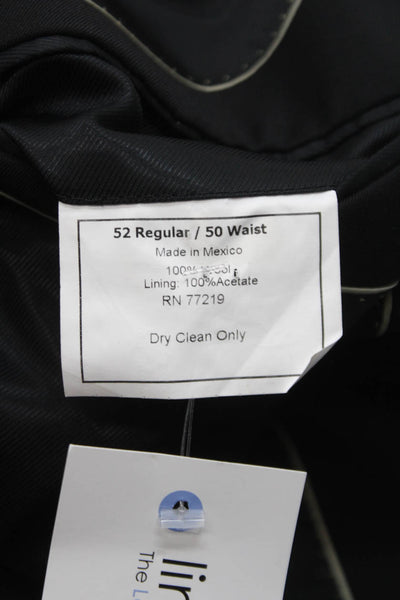 Joseph & Feiss Mens Black Suit Jacket 100% Acetate Big Tall Size 52