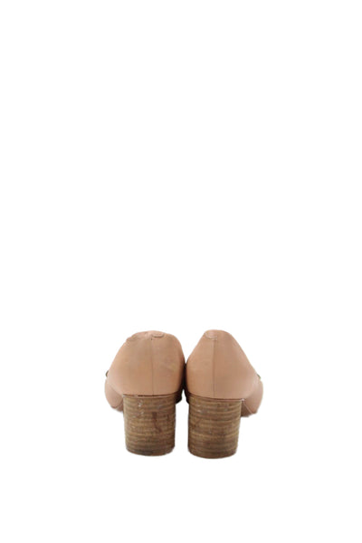 See by Chloe Womens Leather Chain Link Detail Pumps Beige Size 36 6