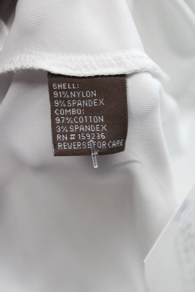 J. Mclaughlin Womens Silk Collared Button Up Long Sleeve White Basic Size M
