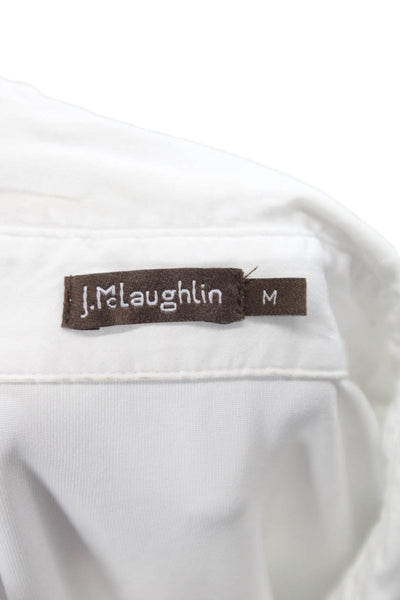 J. Mclaughlin Womens Silk Collared Button Up Long Sleeve White Basic Size M