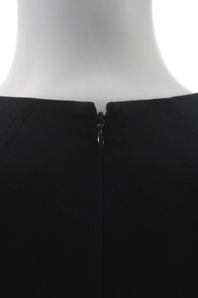 Theory Women Sheath Dress Black Wool Sleeveless Crew Neck Knee Length Size 2