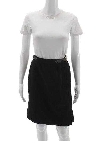 Gucci Womens Black Cashmere Pencil Skirt Size 40