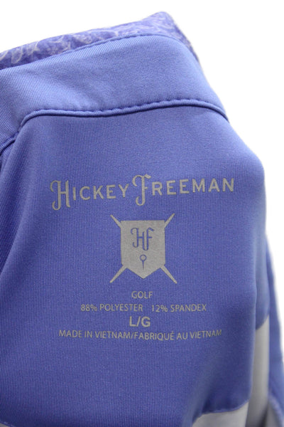 Hickey Freeman Mens Printed Short Sleeves Rugby Shirt Blue Size Large