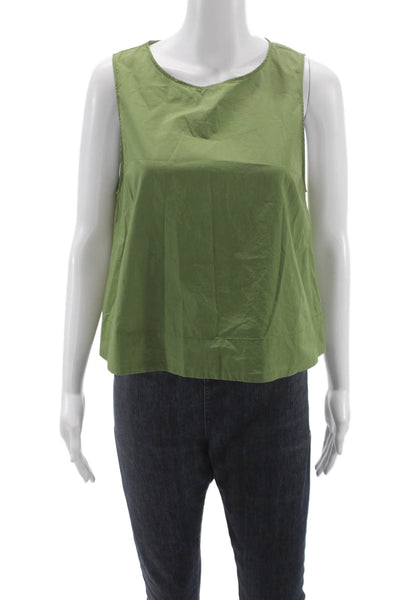 philosophy Womens Basic Tank Army Green 100% Cotton Round Neck Size S