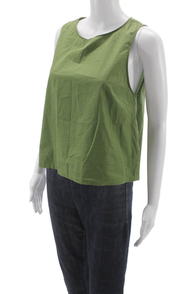 philosophy Womens Basic Tank Army Green 100% Cotton Round Neck Size S