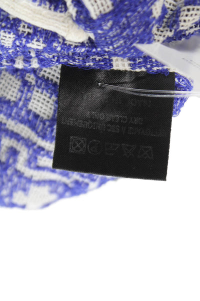 Isabel Marant Etoile Women Blue Cropped Tunic VNeck 3/4 Sleeve Geometric Size S