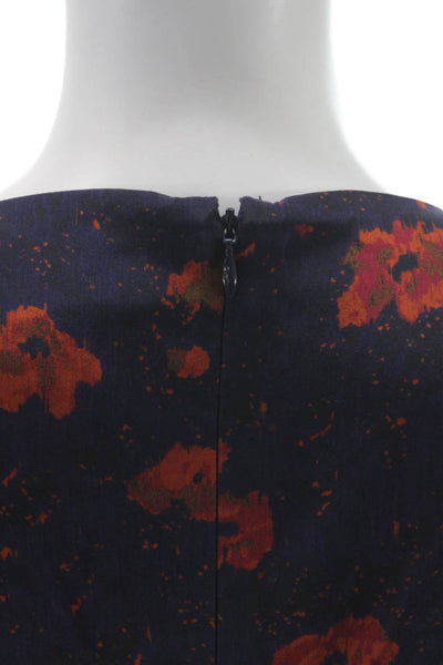 Rachel Comey Women Maxi Dress Dark Blue Floral Long Sleeve Polyester Size 4