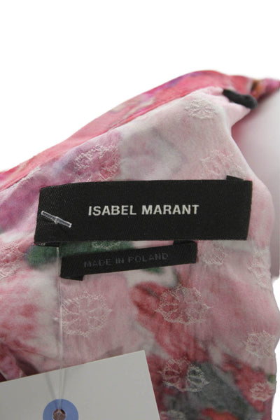 Isabel Marant Womens Pink Velvet Floral VNeck Maxi Wrap Dress LongSleeve Size S