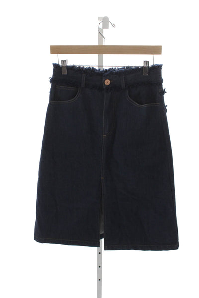 See by Chloe Women A-Line Denim Skirt Dark Blue Size 38
