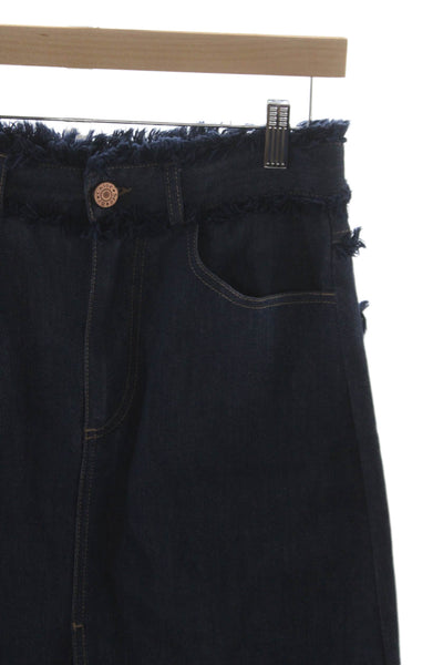 See by Chloe Women A-Line Denim Skirt Dark Blue Size 38