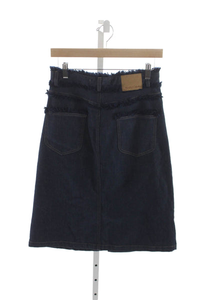 See by Chloe Women A-Line Denim Skirt Dark Blue Size 38