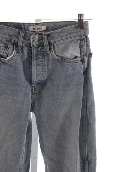 Re/Done Unisex Light Blue Straight High Rise Jeans Size 23