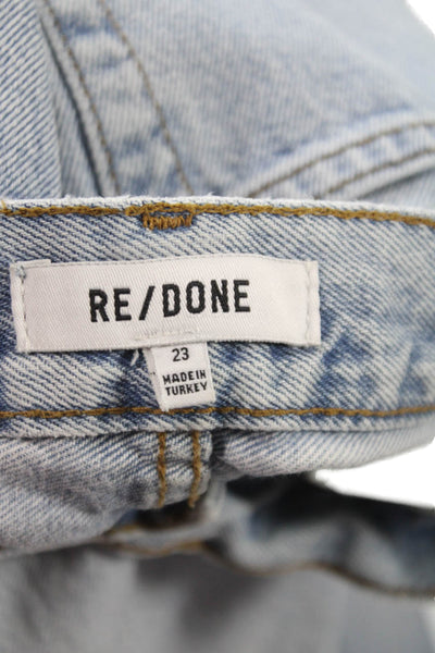 Re/Done Unisex Light Blue Straight High Rise Jeans Size 23