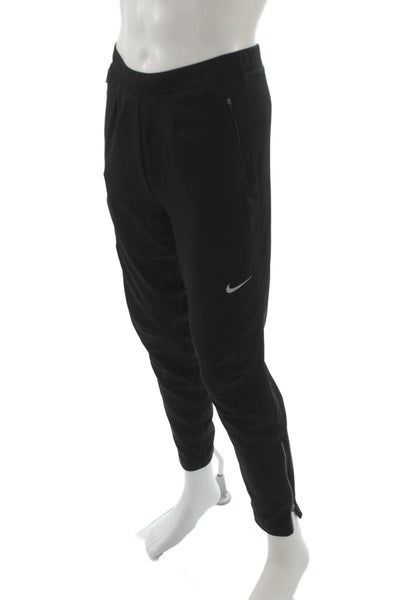 Nike Mens Jogger Sweatpants Black Polyester Drawstring Size L