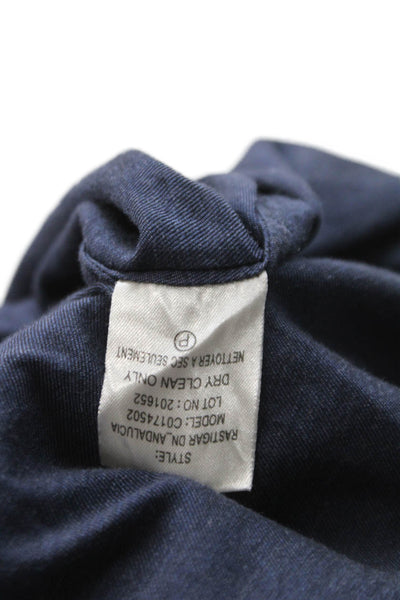 Theory Mens Solid Cotton Long Sleeve Button Up Shirt Navy Size M