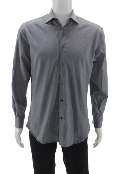 John Varvatos Star USA Mens Cotton Collared Button Up Shirt Navy Size 15 32/33