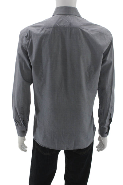 John Varvatos Star USA Mens Cotton Collared Button Up Shirt Navy Size 15 32/33