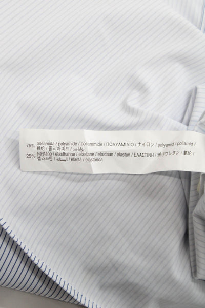 Zara Mens Striped Long Sleeve Slim Fit Button Up Shirt White Size S