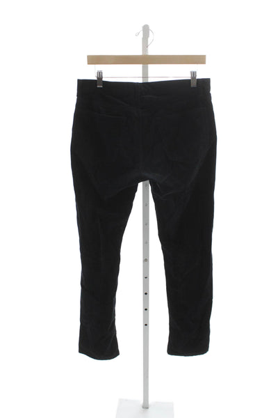 Theory Unisex Black Stretch Cotton Pants Button Front Size 31