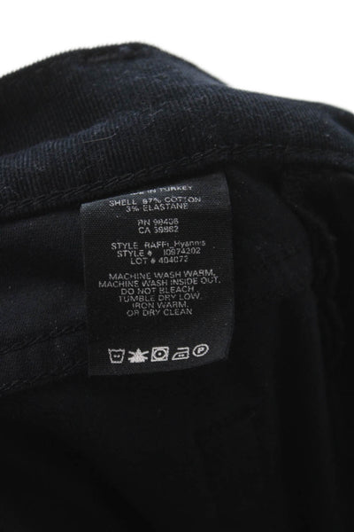 Theory Unisex Black Stretch Cotton Pants Button Front Size 31