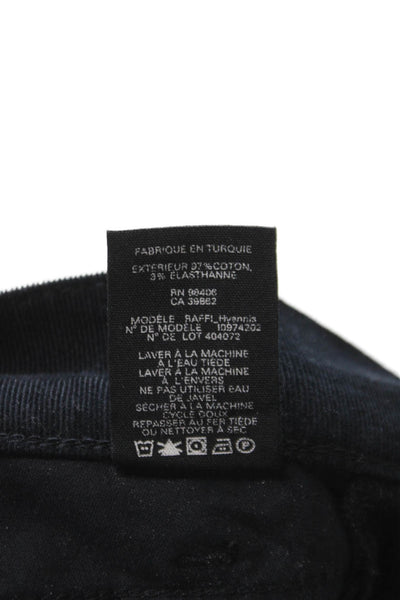 Theory Unisex Black Stretch Cotton Pants Button Front Size 31