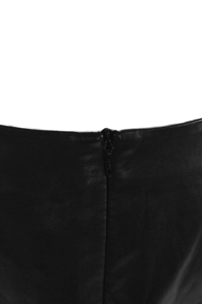 Michelle Mason Womens Black Lambskin Mini Pencil Skirt Size 4