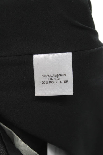 Michelle Mason Womens Black Lambskin Mini Pencil Skirt Size 4