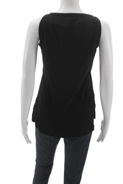 Akris Punto Women Black Camisole Sleeveless Round Neck Size 2