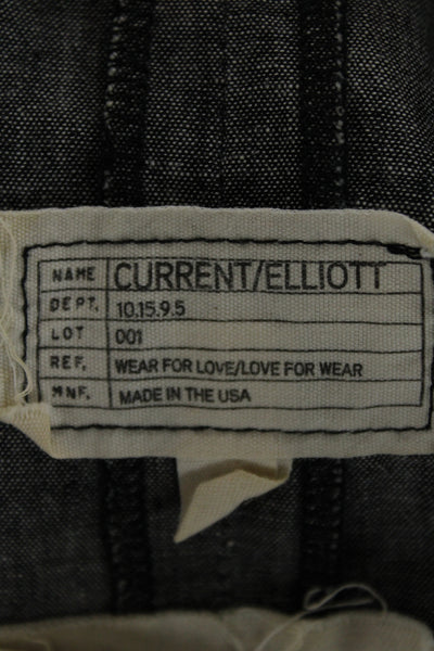 Current/Elliott Women Shirt Dress Dark Gray Collared Short Sleeve Cotton Size 0
