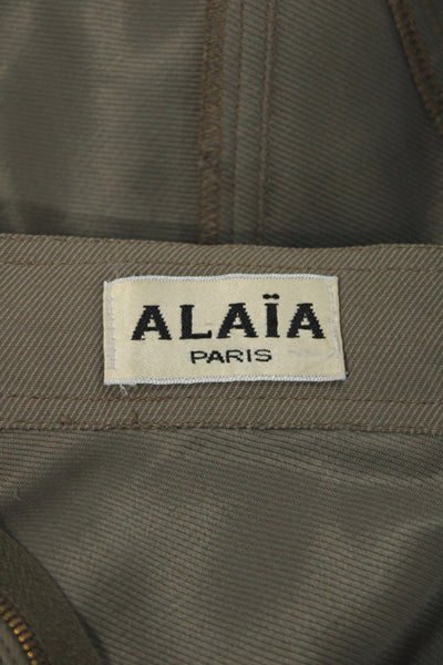 Alaia Womens A-Line Skater Flare Skirt Brown Cotton Polyester Size 0