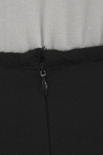 Anna Sui Womens Black Merino Wool Straight Pencil Skirt Short Size 4