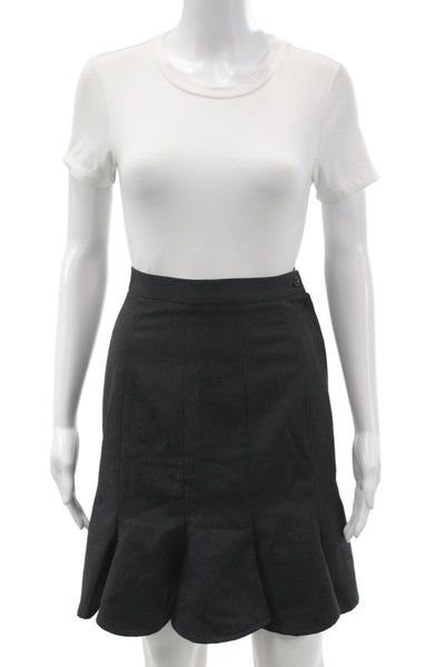 Katherine Hamnett London Womens Black A-Line Flare Short Skirt Acetate Size S