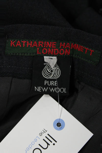 Katherine Hamnett London Womens Black A-Line Flare Short Skirt Acetate Size S