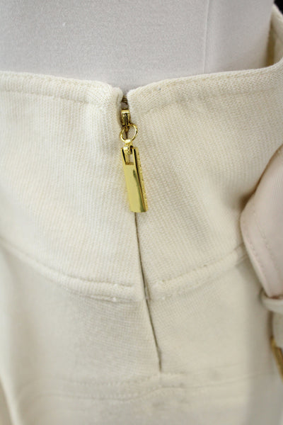 Tory Burch Women A-Line Wrap Skirt Beige Wool Acrylic Short Size S
