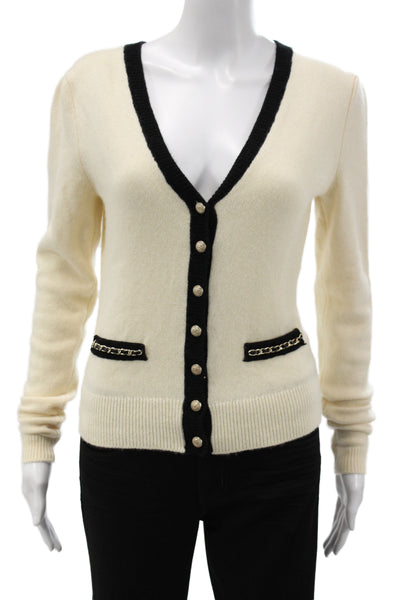 Generation Love Womens Cashmere Wool V Neck Button Long Sleeve Cardigan Size S