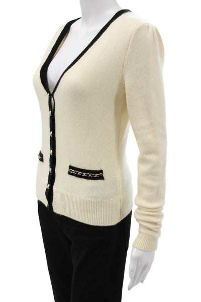 Generation Love Womens Cashmere Wool V Neck Button Long Sleeve Cardigan Size S