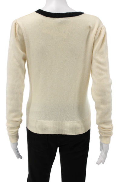 Generation Love Womens Cashmere Wool V Neck Button Long Sleeve Cardigan Size S