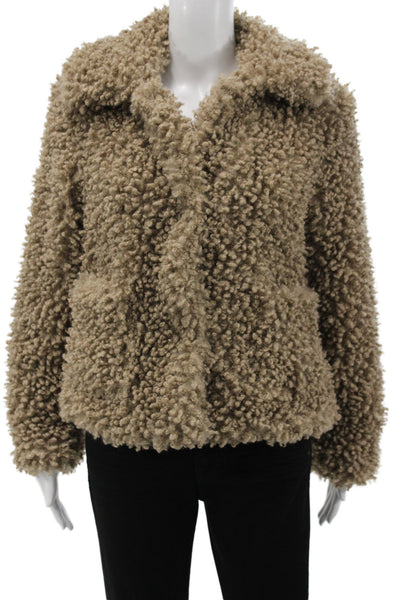 Zara Basic Women Classic Brown Collared Long Sleeve Polyester Jacket Size S