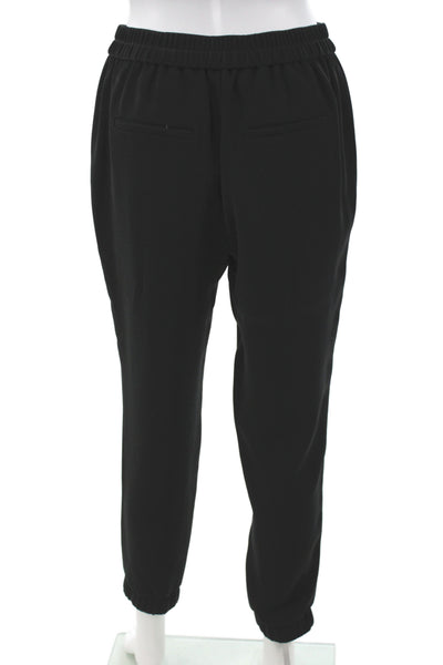 J Crew Unisex Jogger Pants Black Zip 100% Polyester Inseam 26 Size 0