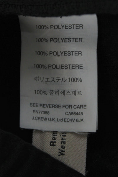 J Crew Unisex Jogger Pants Black Zip 100% Polyester Inseam 26 Size 0