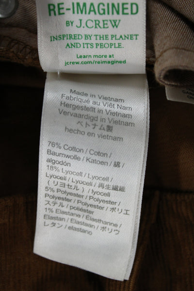 J Crew Womens 70s Brown Pants Cotton Blend Button 31in Inseam Size 25