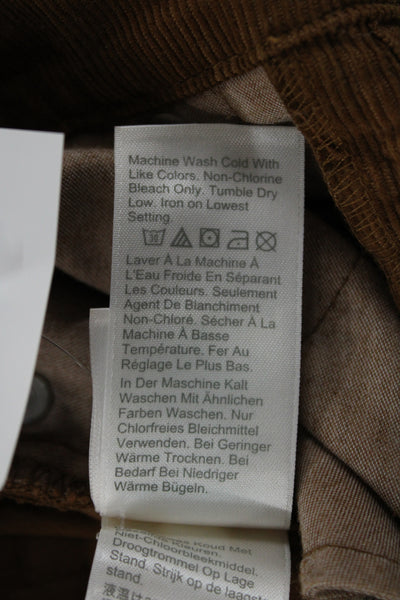 J Crew Womens 70s Brown Pants Cotton Blend Button 31in Inseam Size 25