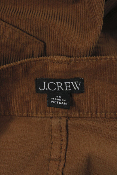 J Crew Womens 70s Brown Pants Cotton Blend Button 31in Inseam Size 25