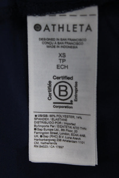 Athleta Women Tank Trapeze Dress Dark Blue Cotton Sleeveless Size XS